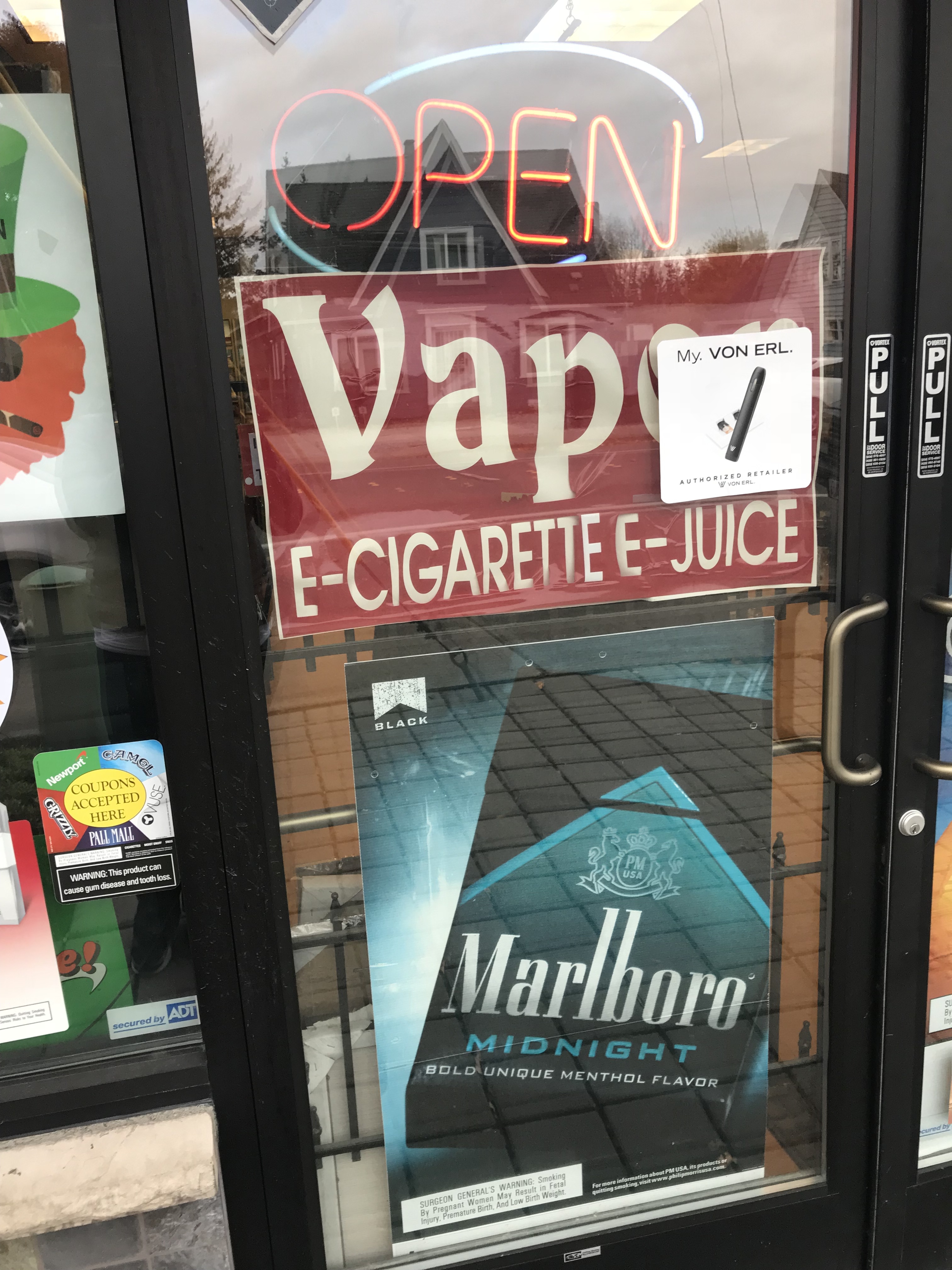 tobacco retailer door with 