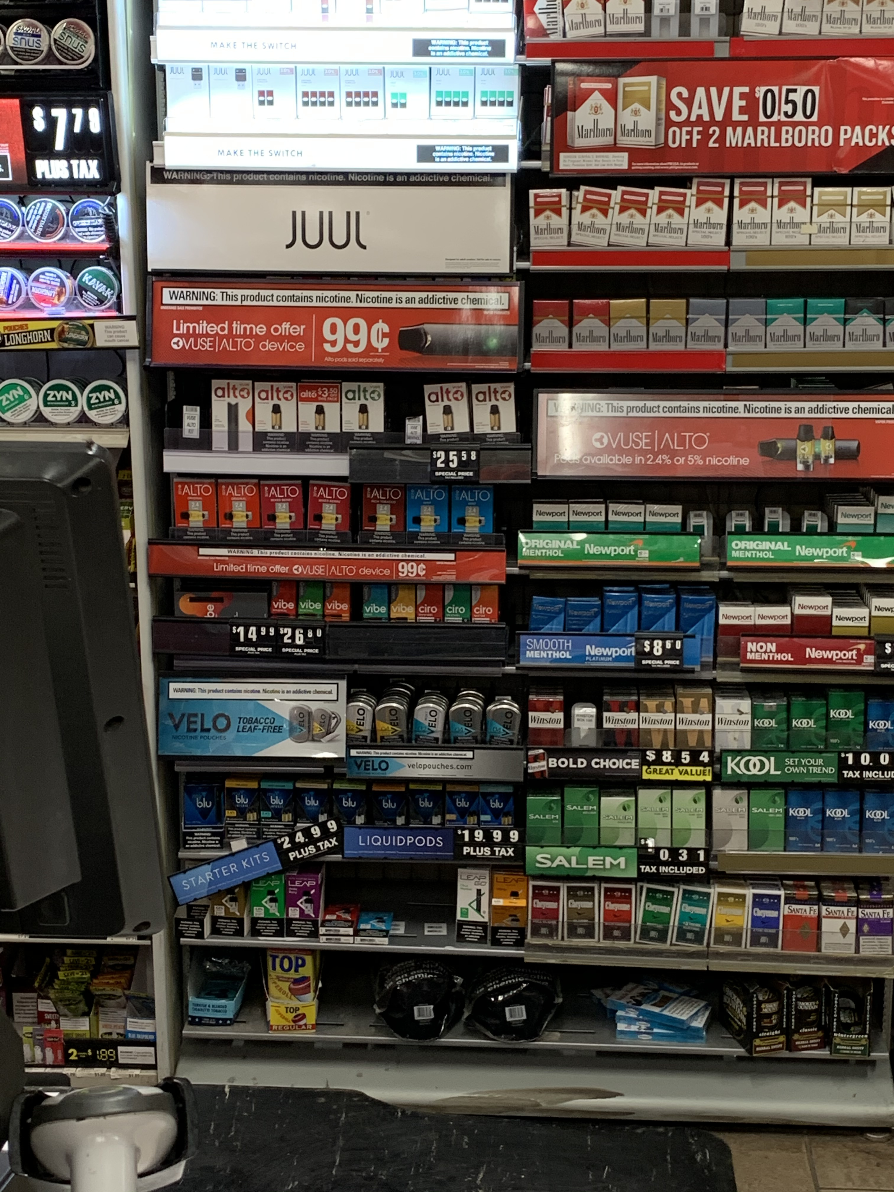 Vuse e-cigarette devices on sale for 99 cents each