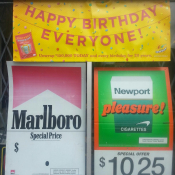 Happy Birthday Everyone! Marlboro and Newport advertisements.