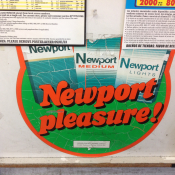 Old Newport ad near floor - shows "lights"