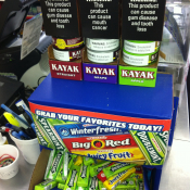 KAYAK Smokeless Tobacco self-service display with JuicyFruit, BigRed and DoubleMint gum