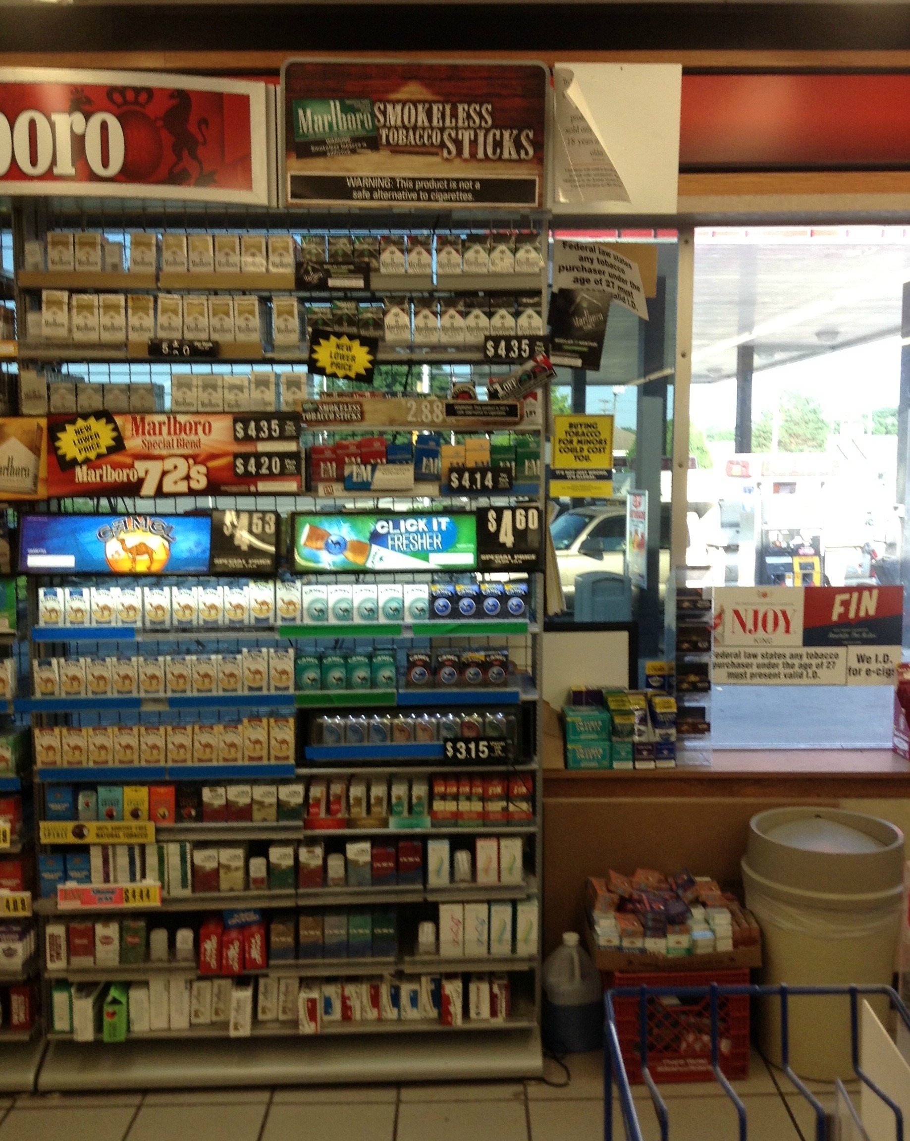 Example of a retail tobacco display