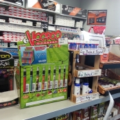 Self-service display for flavored e-hookah at gas station in Helena, MT