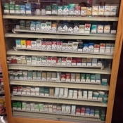 New cigarette display case in my grocery store right by the express lane.