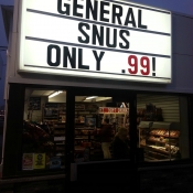 Large SNUS sign! Sold cheap at 99 cents.