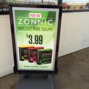 Flavored Nicotine Gum - Exterior Advertisement