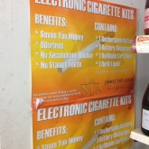 Interior e-cigarette advertisement