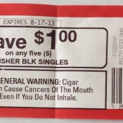 Swisher point-of-purchase coupon from Circle K