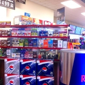 Flavored Little Cigars and Soda Display