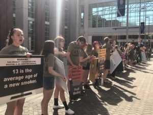youth demonstrating outside the Altria Shareholders meeting 