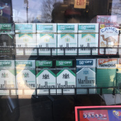 display of menthol cigarettes