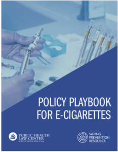 cover of policy playbook for e-cigs