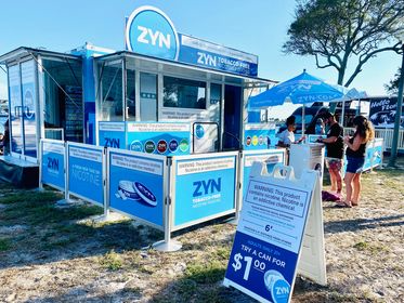 Zyn pop-up retail space at an outdoor reggae festival