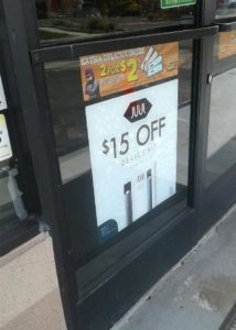 Ad for $15 off Juul device kit