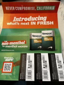 Mailer for new non-menthol Newport cigarettes "Introducing what's next in fresh" 